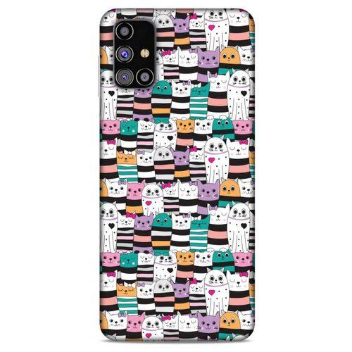 Lopard Samsung Galaxy M31s Uyumlu Kılıf Kediler (6) Silikon Kılıf Karışık Renkli