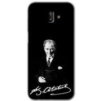 Samsung Galaxy J8 Kılıf HD Desen Baskılı Arka Kapak + Temperli Cam - Atatürk İmza