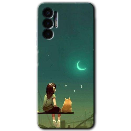 Tecno Spark 8 Pro Kılıf HD Desen Baskılı Arka Kapak - Kedili Kız