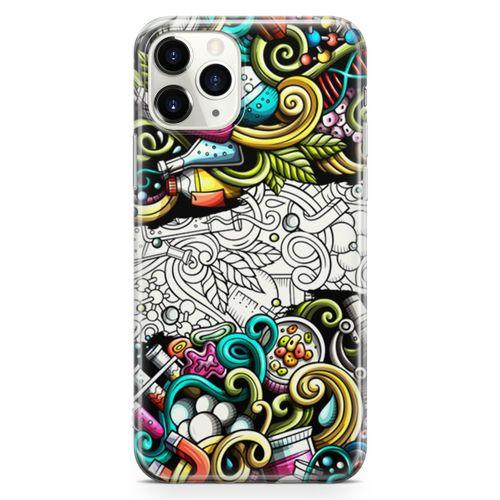 Apple iPhone 11 Pro Kılıf Kimya Doodle Arka Kapak Koruma Desenli Full Koruyucu