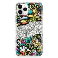 Apple iPhone 11 Pro Kılıf Kimya Doodle Arka Kapak Koruma Desenli Full Koruyucu