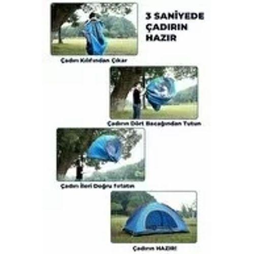 Otomatik Havada Açılan Su Geçirmez Çadır 4 Kişilik