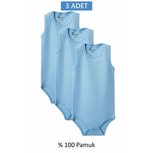 Mavi Askılı Body Zıbın 2-7 YAŞ Çocuklar İçin (3 ADET) Alttan Çıtçıtlı Özel Gereksinimli