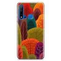 Huawei P20 Lite 2019 Kılıf Renkli Orman Arka Kapak Koruma Desenli Full Koruyucu