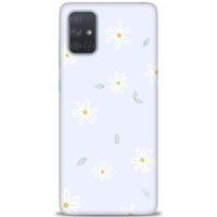 Samsung Galaxy A71 Kılıf HD Baskılı Kılıf - Beyaz Papatyalar + Tam Ekran Koruyucu