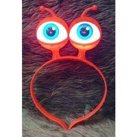 Led Işıklı & Pilli Uzaylı Göz Parti Tacı Kırmızı Renk