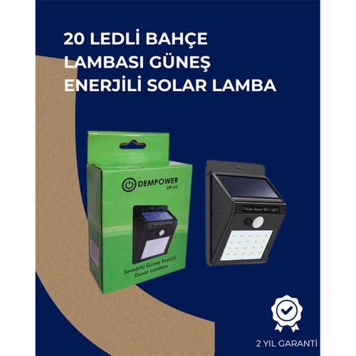 Solar Enerjili 20 Led Duvar Lambası | Hareket Sensörlü, Su Geçirmez, Kablo Gerektirmez