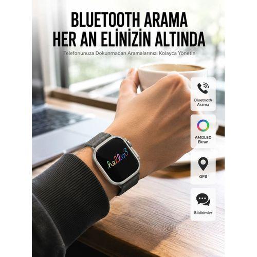 Yeni Nesil 3 Kordonlu Kol Saati 49 Mm Amoled Ekran Akıllı Saat