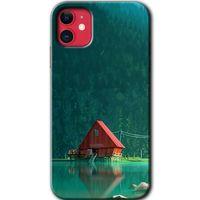 MRCİLETİSİM iPhone 11 Kılıf HD Desen Baskılı Arka Kapak + Temperli Cam - House In Woods