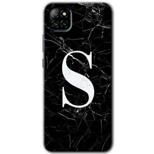 Casper Via E30 Kılıf HD Desen Baskılı Arka Kapak - Siyah Mermer Desenli S Harfi