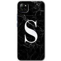 Casper Via E30 Kılıf HD Desen Baskılı Arka Kapak - Siyah Mermer Desenli S Harfi
