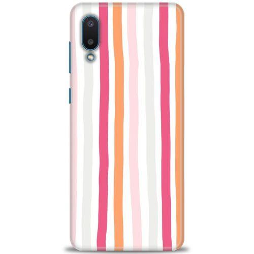 Samsung Galaxy A02 Kılıf HD Baskılı Kılıf - Pembe Çubuklar + Tam Ekran Koruyucu