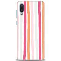 Samsung Galaxy A02 Kılıf HD Baskılı Kılıf - Pembe Çubuklar + Tam Ekran Koruyucu