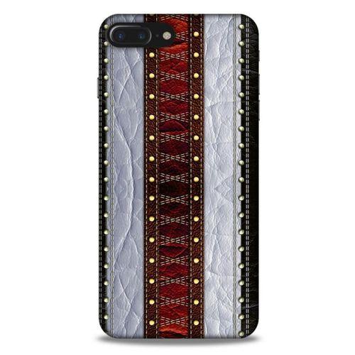 Apple Iphone 8 Plus Kılıf Patchwork (11) Tam Koruma Siyah Gri