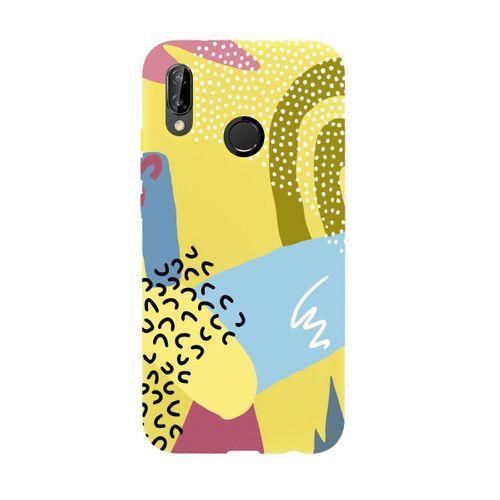 Huawei P20 Lite Colorful Patterns Premium Silikonlu Telefon Kılıfı