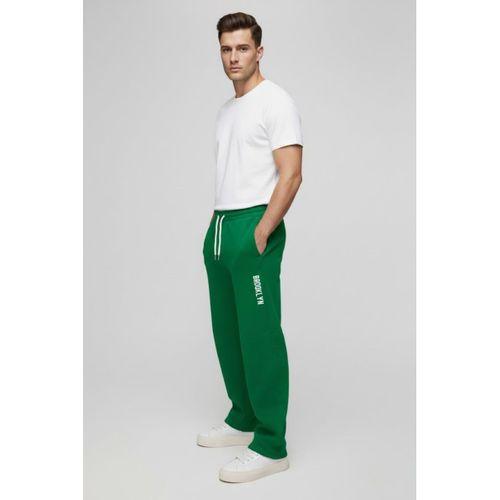 Erkek İçi Polarlı 3 iplik Kalın Brooklyn Baskılı Eşofman Altı SPR25EA70