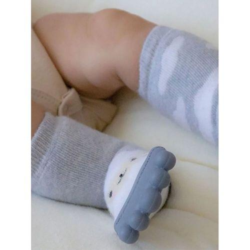 Babyjem BabyJem Silikon Diş Kaşıyıcılı Havlu Bebek Çorap Gri