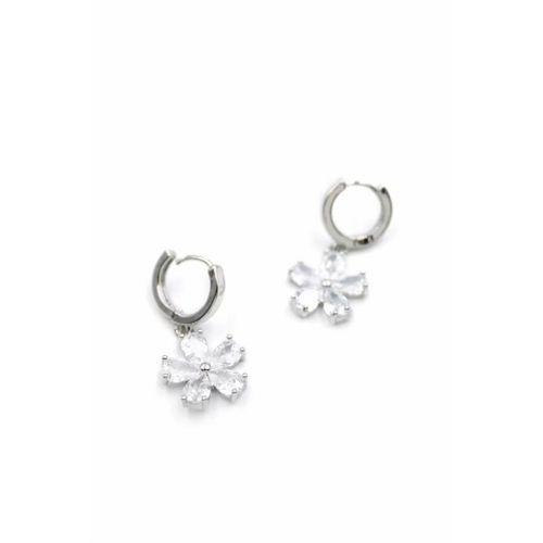 Çiçek Küpe - Beyaz