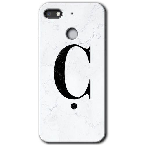 General Mobile GM 8 Go Kılıf HD Desen Baskılı Arka Kapak - Beyaz Mermer Desenli Ç Harfi