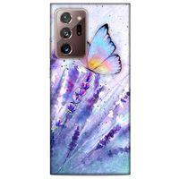 Samsung Galaxy Note 20 Ultra Uyumlu Kılıf Mor Delisi (47) Crystal Flex Kılıf Kelebek