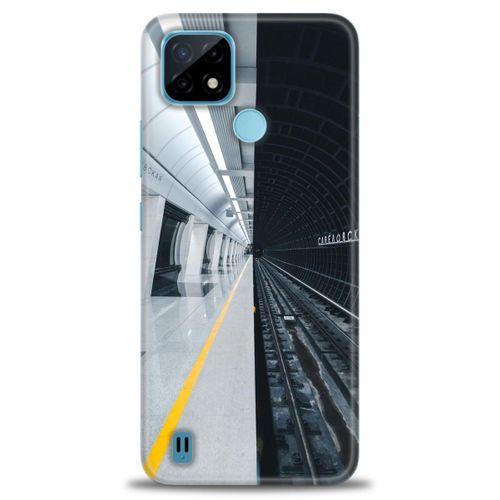 Realme C21 Kılıf HD Baskılı Kılıf - Metro Station + Tam Ekran Koruyucu