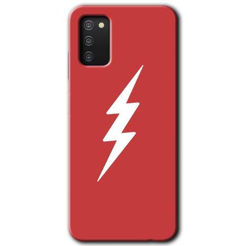 MRCİLETİSİM Samsung Galaxy A02s Kılıf Baskılı Kapak - Flash Logo + 5D Tam Kaplayan Cam