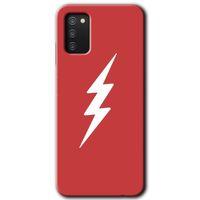MRCİLETİSİM Samsung Galaxy A02s Kılıf Baskılı Kapak - Flash Logo + 5D Tam Kaplayan Cam