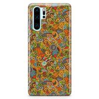 Huawei P30 Pro Kılıf Doodle Piknik Seti Arka Kapak Koruma Desenli Full Koruyucu