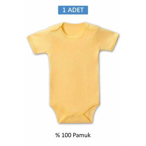 Sarı Yarım Kol Body Zıbın 2-7 YAŞ Çocuklar İçin (1 ADET) Alttan Çıtçıtlı Özel Gereksinimli
