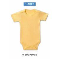 Sarı Yarım Kol Body Zıbın 2-7 YAŞ Çocuklar İçin (1 ADET) Alttan Çıtçıtlı Özel Gereksinimli