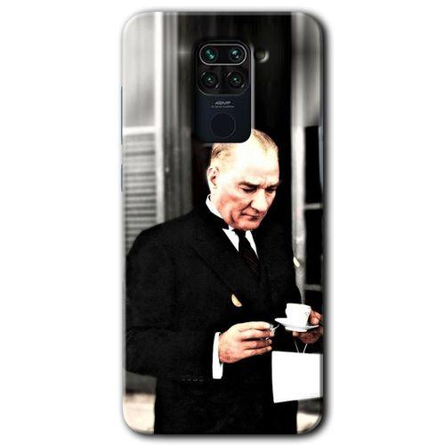 Potkal Hediye Fabrikası Xiaomi Redmi Note 9 Kılıf HD Desen Baskılı Arka Kapak - Atatürk Türk Kahvesi