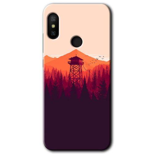 Xiaomi Mi A2 Lite HD Baskılı Kılıf + 9D Tam Ekran Koruyucu - Gözlem Kulesi