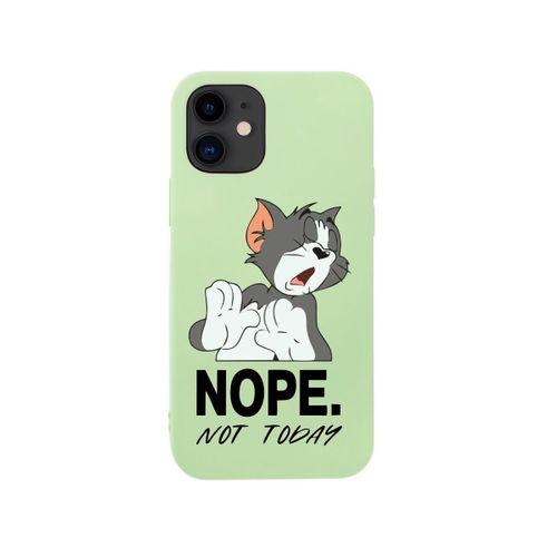 iPhone 12 Tom Nope Not Today Tasarımlı Yeşil Telefon Kılıfı