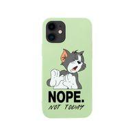 iPhone 12 Tom Nope Not Today Tasarımlı Yeşil Telefon Kılıfı
