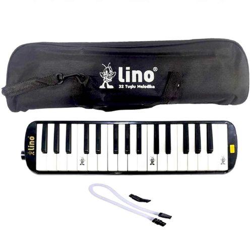 Çocuk Lino 32 Tuşlu Bez Çantalı Melodika Siyah