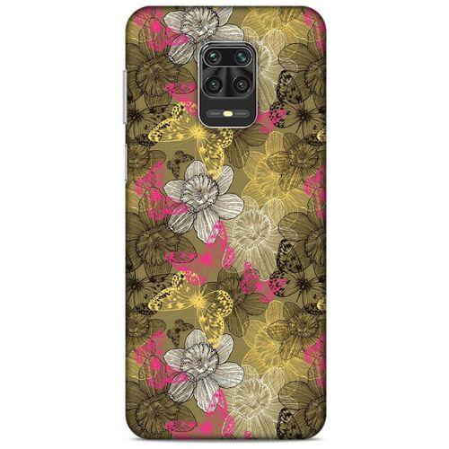 Xiaomi Redmi Note 9 Pro Kılıf Kelebek Etkisi (37) Silicone Cover Beyaz Açık Yeşil
