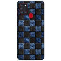 Samsung Galaxy A21s Kılıf Patchwork (9) Kılıf Siyah Mavi