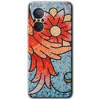 Huawei Nova 9 SE Kılıf HD Desen Baskılı Arka Kapak - Mozaik Çiçek + Kırılmaz Cam