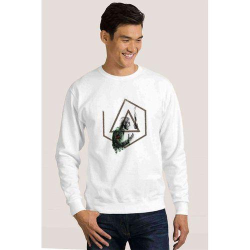 Link İn Park Chester Bennington Numb Baskılı Beyaz Erkek Sweatshirt