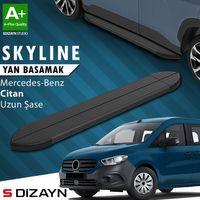 S-Dizayn Mercedes Citan Uzun Şase Skyline Siyah Yan Basamak 223 Cm 2012-2021 A+ Kalite
