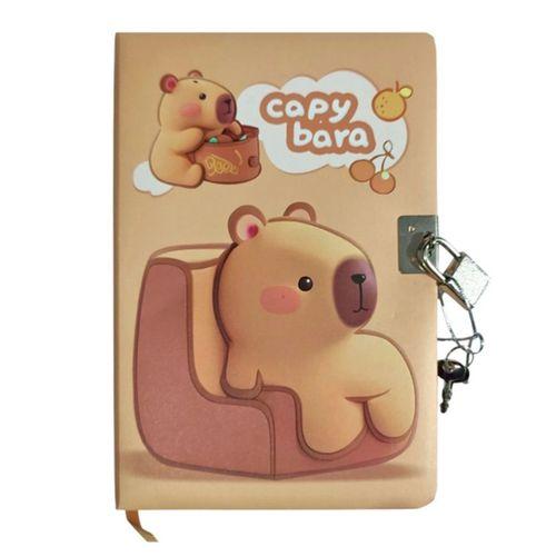 Capybara Kapibara Şifreli Kilitli Defter A5 Karışık 12,8X18,6cm