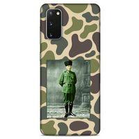 Samsung Galaxy S20 Kılıf Atatürk (15) Antişok Kılıf Kamuflaj Kahverengi