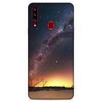 Lopard Samsung Galaxy A20s Uyumlu Kılıf Gece'S (30) Silicone Case Sarı Lacivert