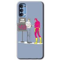 Oppo Reno 4 Kılıf HD Desen Baskılı Arka Kapak + Temperli Cam - Hız Limiti