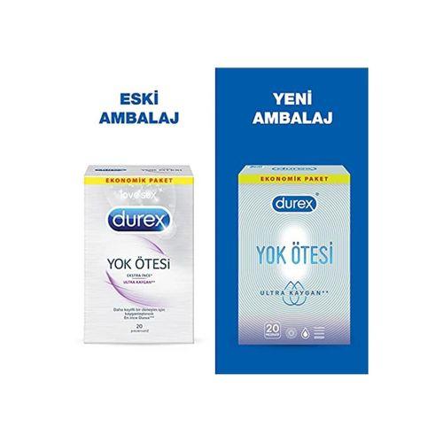 Durex Yok Ötesi Ultra Kaygan Prezervatif, 40’lı Ekonomik Avantaj Paket (2 X 20 Adet)