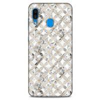 Mermer Desenli (37) Tema Silicone Cover Gümüş Gri Samsung Galaxy A30 Kılıf
