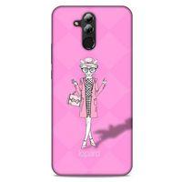 Huawei Mate 20 Lite Kılıf FunnyMaX (21) Koruyucu Kapak Şeker Pembe Kedi