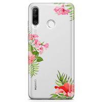 Huawei P30 Lite Kılıf Apocynaceae Arka Kapak Koruma Desenli Full Koruyucu