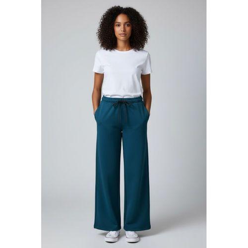 Kadın İki İplik Rahat Kalıp Yüksek Bel Geniş Paça Pantolon SPR26EAK988