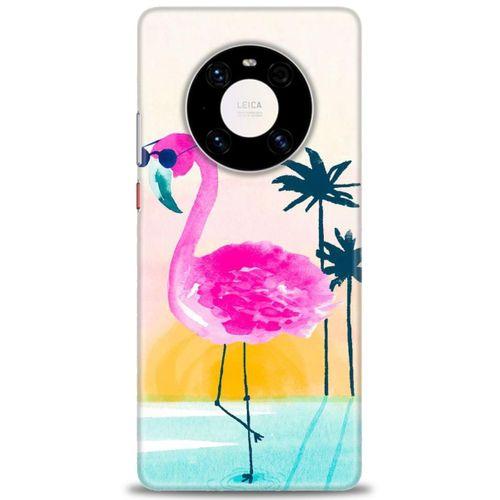 Huawei Mate 40 Pro Kılıf HD Baskılı Kılıf - Flamingo + Tam Ekran Koruyucu